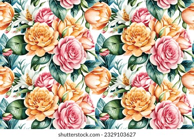Forma floral acuarela sin costuras. Ilustración vectorial.