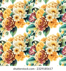 Forma floral acuarela sin costuras. Ilustración vectorial.