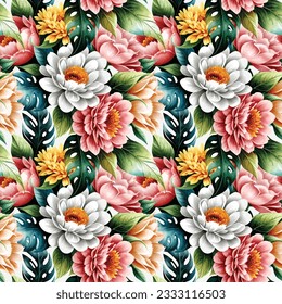 Forma floral acuarela sin costuras. Ilustración vectorial.