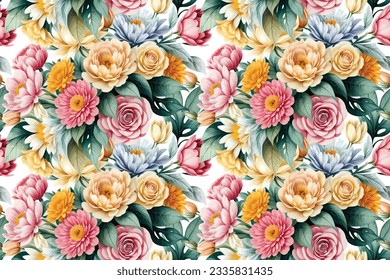 Forma floral acuarela sin costuras. Ilustración vectorial.