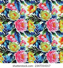 Forma floral acuarela sin costuras. Ilustración vectorial.