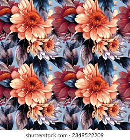 Forma floral acuarela sin costuras. Ilustración vectorial.