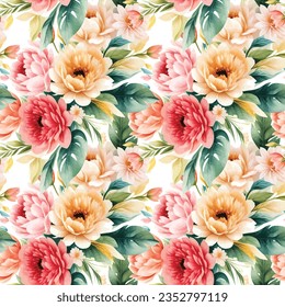 Forma floral acuarela sin costuras. Ilustración vectorial.