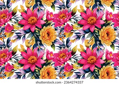Forma floral acuarela sin costuras. Ilustración vectorial.