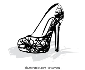 floral shoe vector/illustration