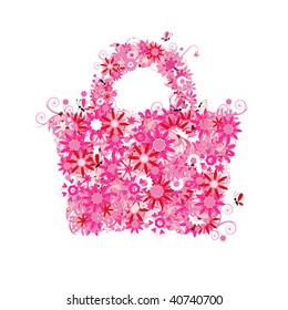 Floral shopping bag, summer. See also floral style images in my gallery