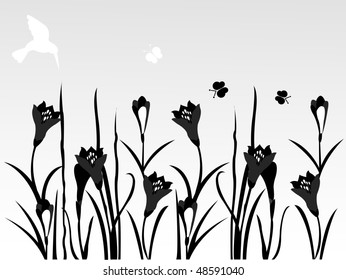 floral silhouette, background
