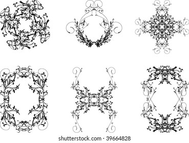 floral silhouette composition set