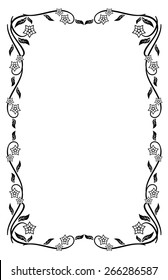 Floral silhouette frame