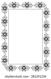 Floral  silhouette frame