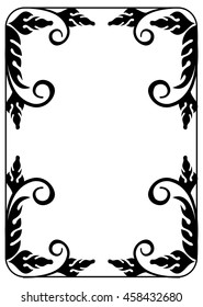 Floral silhouette frame. Vector clip art.