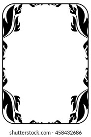 Floral silhouette frame. Vector clip art.