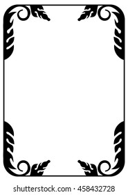 Floral silhouette frame. Vector clip art.