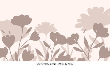 Floral silhouette illustration  for print, wallpaper, clipart, wall art for home decoration