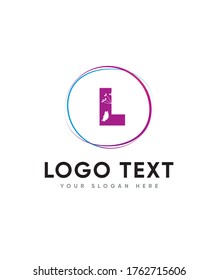 Floral Silhouette initial letter type L logo template, Vector logo for business and company identity 