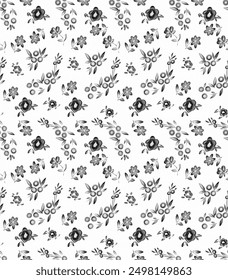 Patrón de silueta floral. Ilustración vectorial.