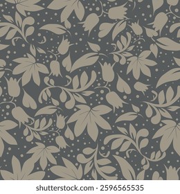 Floral silhouette repeat vector file, boho floral pattern, floral silhouette, flower shadow print , rose floral print