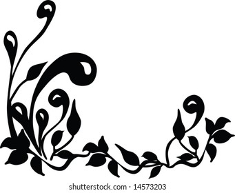 Floral silhouette. Vector.