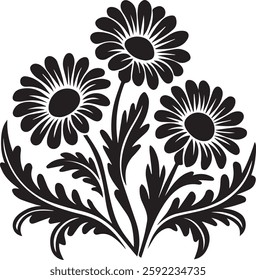  floral silhouette vector design with white background.