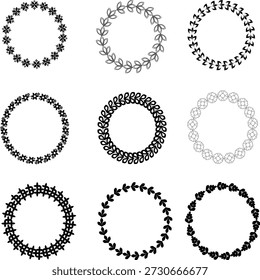  Blumensilhouette Vektor Set - Einfache schwarz-weiße Blumen Designs