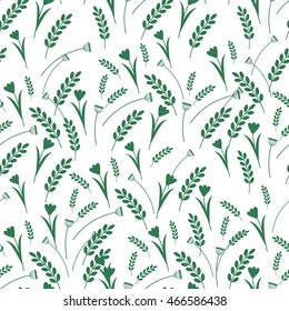 Floral silhouettes decorative seamless pattern. Vector illustration