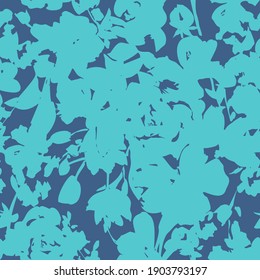 Floral silhouettes seamless pattern. Meadow plants, herbs and flowers. Simple botanical imprint in vintage flat style. Summer spring motif. Classic nature ornament. Fashion design.