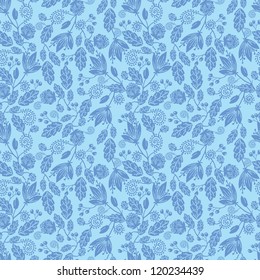 Floral Silhouettes In the Wind Seamless Pattern background