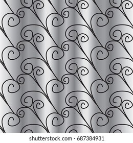 floral silver seamless pattern