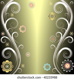 Floral silvery  background (vector)