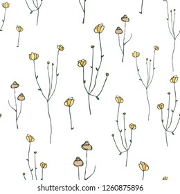 Diseño floral simple y transparente. Textura vectorial hecha a mano para tu diseño natural.