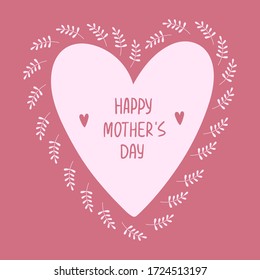 Tarjeta de ilustración vectorial floral simple para el día de la madre. 