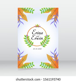 floral and simple wedding invitation.