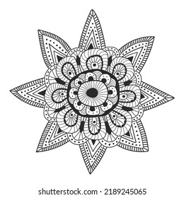 Floral sketch decorative element. Abstract vector hand drawn doodle modern flower.