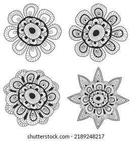 Blumenskizze dekoratives Element. Abstrakte Vektorgrafik handgezeichnet doodle moderne Blume.