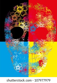 floral skull