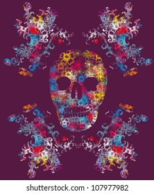 floral skull