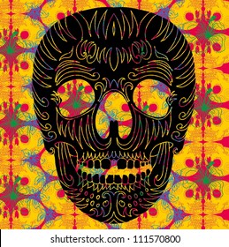 floral skull