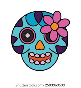 Floral skull girl vector clipart, perfect for tattoo designs, prints, and digital art