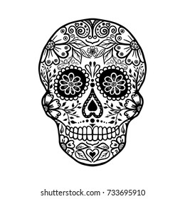 Day Dead Skull Floral Ornament Mexican Stock Illustration 1147153157 ...
