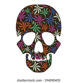 Floral skull isolated on white