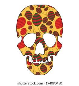 Floral skull isolated on white