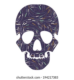 Floral skull isolated on white