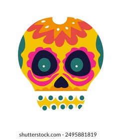 Floral Skull Isolated White Background