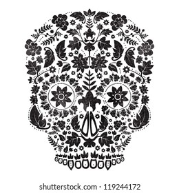 floral skull pattern