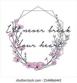 Floral Slogan Tshirt Print Design