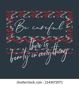 Floral Slogans Tshirt Print Design