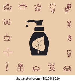 Floral soap liquid, vector icon