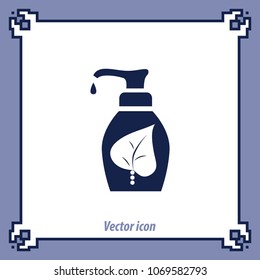 Floral soap liquid, vector icon
