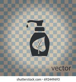 Floral soap liquid, vector icon