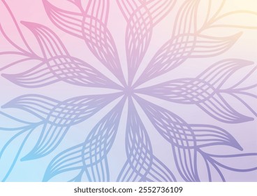 Floral soft abstract art mandala purple background vector illustration.